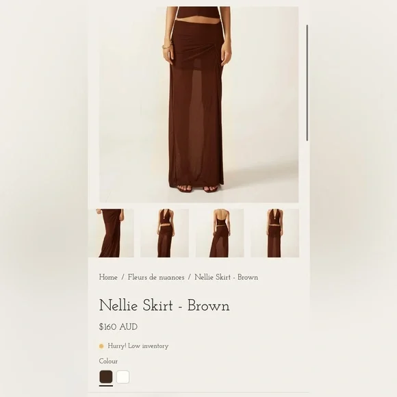 Ancegria Brown Long Mesh skirt size small - Picture 1 of 4